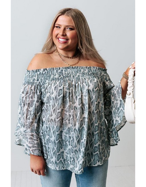 Love Snake Print Shift Top In Airy   Curves