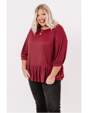 Kn  Shift Top in Wine Curves