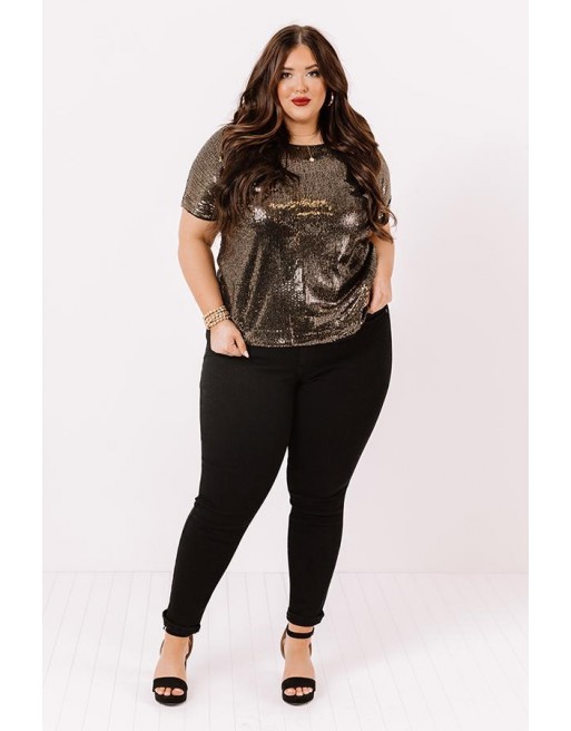 Sequin Shift Top In   Curves