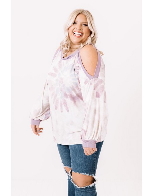  nver Tie Dye Top In Laven r Curves
