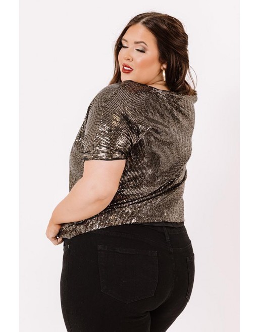 Sequin Shift Top In   Curves