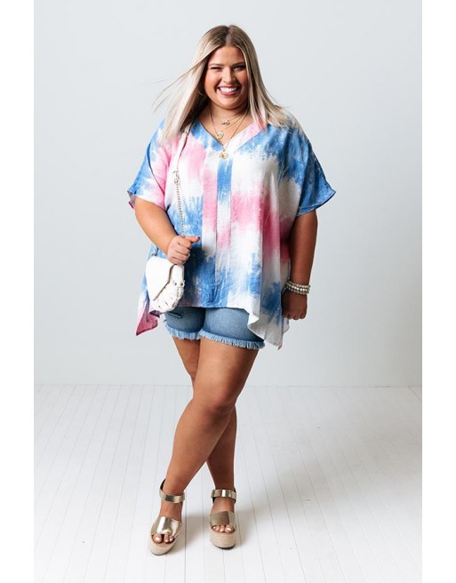 Sea  ou Tie D e Tunic In Pink Curves