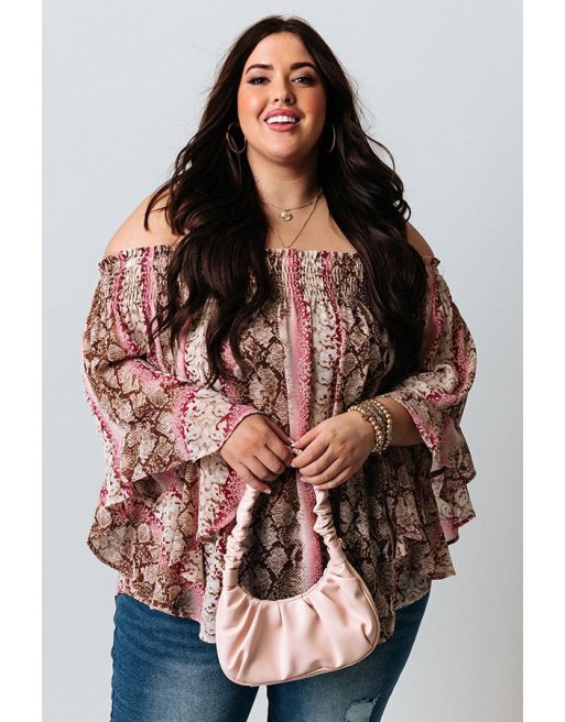 Love Snake Print Shift Top In S gria Curves