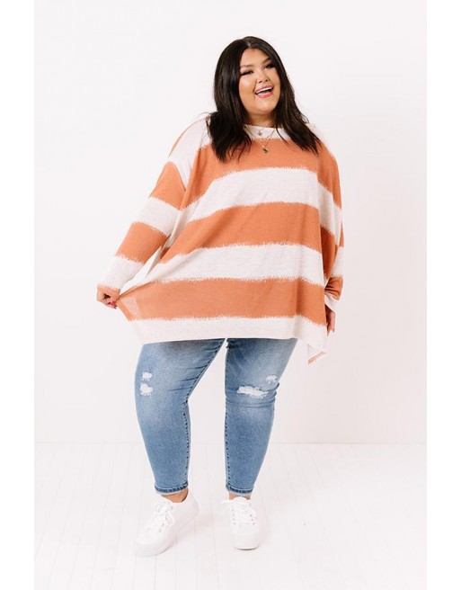 Think Alike Knit Top in T gerine Curves