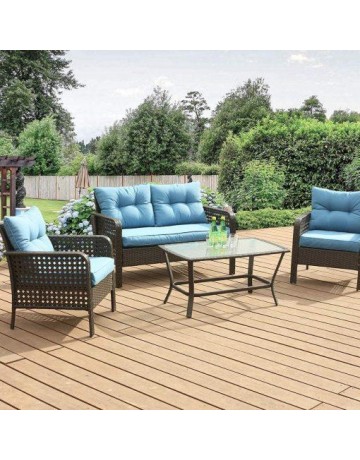 Blue Patio Outdoor Furniture Set