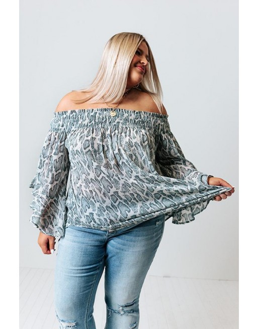 Love Snake Print Shift Top In Airy   Curves