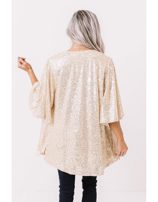 Sequin Cardig  In Gold