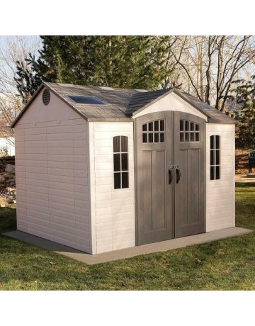 10' x 8' Outdoor Storage Shed with Carriage Doors, High-density polyethylene