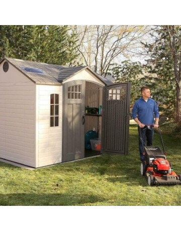 10' x 8' Outdoor Storage Shed with Carriage Doors, High-density polyethylene