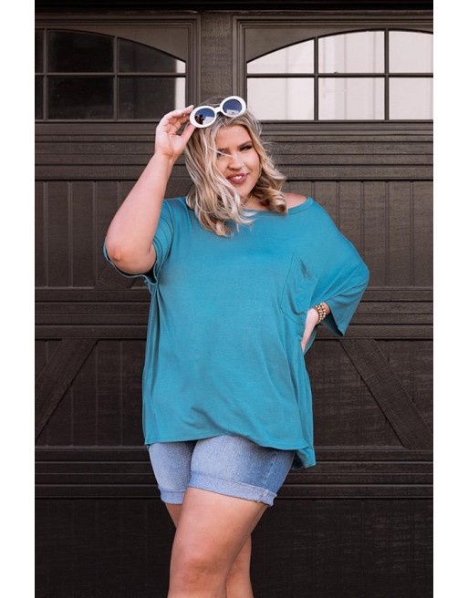 Forever Shift Tee In  ght Teal    Curves